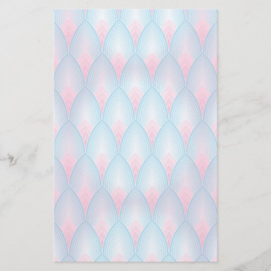 Aquamarines und rosa Blumenblatt-Muster Briefpapier (Vorderseite)