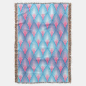 Aquamarines und rosa Blumenblatt-Muster Decke (Vorderseite Vertikal)