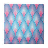 Aquamarines und rosa Blumenblatt-Muster Fliese (Vorderseite)