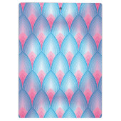 Aquamarines und rosa Blumenblatt-Muster Klemmbrett (Rückseite)