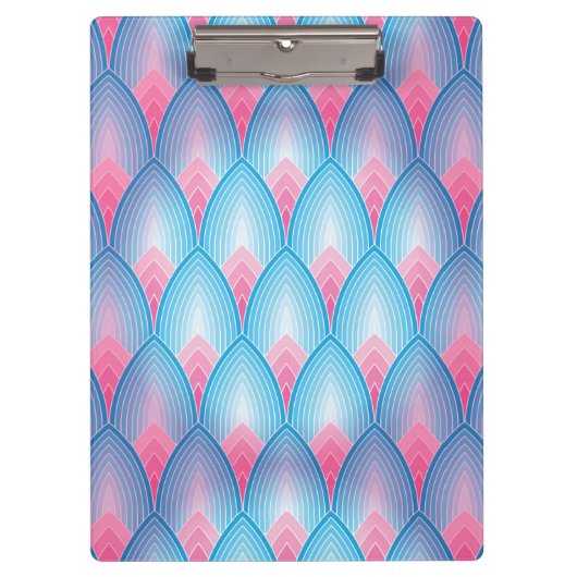 Aquamarines und rosa Blumenblatt-Muster Klemmbrett (Vorderseite)