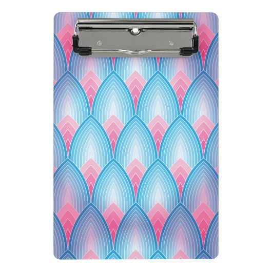 Aquamarines und rosa Blumenblatt-Muster Mini Klemmbrett (Vorderseite)