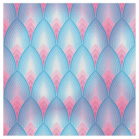 Aquamarines und rosa Blumenblatt-Muster Stoff (Nahaufnahme)