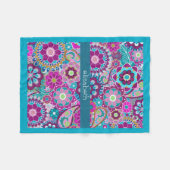 Aquamarines und rosa Blumenmuster mit individuelle Fleecedecke (Vorderseite (Horizontal))