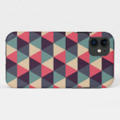 Aquamarines und rosa Dreieck-Muster Case-Mate iPhone Hülle (Rückseite (Horizontal))