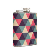 Aquamarines und rosa Dreieck-Muster Flachmann (Rechts)