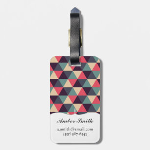 Aquamarines und rosa Dreieck-Muster Gepäckanhänger