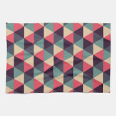 Aquamarines und rosa Dreieck-Muster Geschirrtuch (Horizontal)