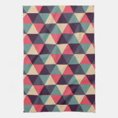Aquamarines und rosa Dreieck-Muster Geschirrtuch (Vertikal)