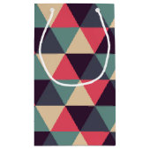 Aquamarines und rosa Dreieck-Muster Kleine Geschenktüte (Rückseite)