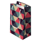 Aquamarines und rosa Dreieck-Muster Kleine Geschenktüte (Vorderseite Schrägansicht)