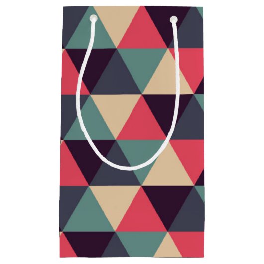 Aquamarines und rosa Dreieck-Muster Kleine Geschenktüte (Vorderseite)