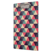 Aquamarines und rosa Dreieck-Muster Klemmbrett (Links)