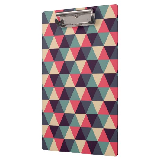 Aquamarines und rosa Dreieck-Muster Klemmbrett (Links)