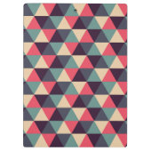 Aquamarines und rosa Dreieck-Muster Klemmbrett (Rückseite)