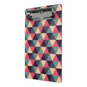 Aquamarines und rosa Dreieck-Muster Mini Klemmbrett (Gewinkelt2)