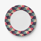 Aquamarines und rosa Dreieck-Muster Pappteller (Vorderseite)