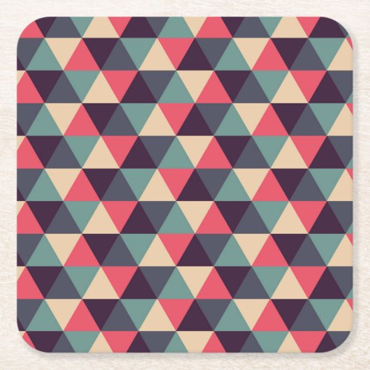 Aquamarines und rosa Dreieck-Muster Rechteckiger Pappuntersetzer (Vorderseite)