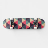 Aquamarines und rosa Dreieck-Muster Skateboard (Horizontal)