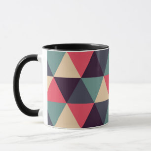 Aquamarines und rosa Dreieck-Muster Tasse