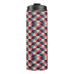 Aquamarines und rosa Dreieck-Muster Thermosbecher