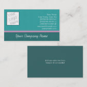 Aquamarines und rosa einfaches visitenkarte (Vorne/Hinten)