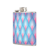 Aquamarines und rosa Petrolmuster Flachmann (Links)