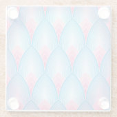 Aquamarines und rosa Petrolmuster Glasuntersetzer (Rückseite)