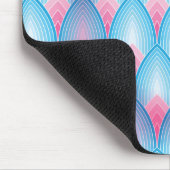 Aquamarines und rosa Petrolmuster Mousepad (Ecke)