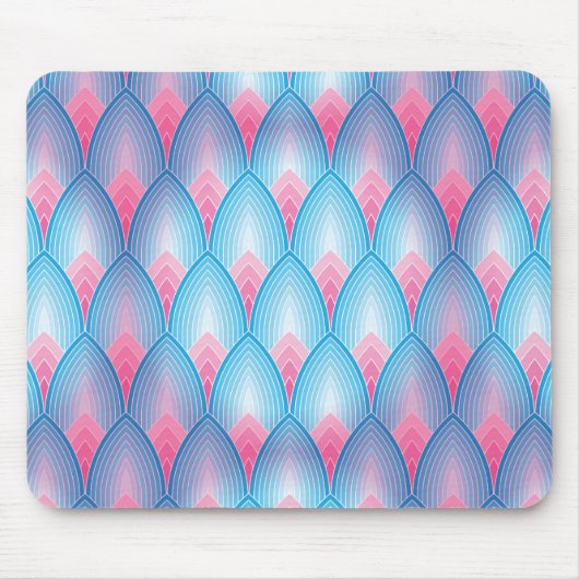 Aquamarines und rosa Petrolmuster Mousepad (Vorne)