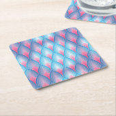 Aquamarines und rosa Petrolmuster Rechteckiger Pappuntersetzer (angewinkelt)