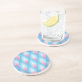 Aquamarines und rosa Petrolmuster Sandstein Untersetzer (Seite)