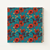 Aquamarines und rotes Blumenkohl Restaurant Ristor Notizblock (Rückseite)