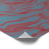 Aquamarines und rotes Liquid Art Poster (Ecke)