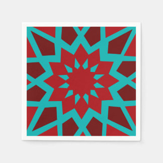 Aquamarines und rotes Papier Napkins Serviette