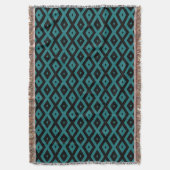 Aquamarines und schwarzes Diamantmuster Decke (Vorderseite Vertikal)