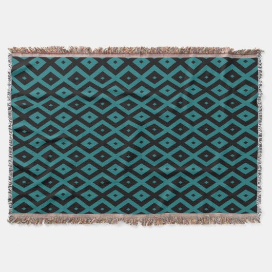 Aquamarines und schwarzes Diamantmuster Decke (Vorderseite)