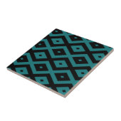 Aquamarines und schwarzes Diamantmuster Fliese (Seite)