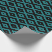 Aquamarines und schwarzes Diamantmuster Geschenkpapier (Ecke)