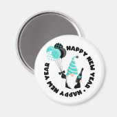 Aquamarines und schwarzes Genom feiern Neues Jahr Magnet (Vorderseite/Rückseite)