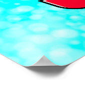 Aquamarines und schwarzes Getränk Unterschreiben f Poster (Ecke)