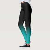 Aquamarines und schwarzes Ombre Leggings (Links)