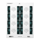 Aquamarines und schwarzes Vintages Damaskusmuster (Vorne)