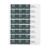 Aquamarines und schwarzes Vintages Damast-Muster (Bogen)