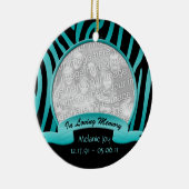 Aquamarines und schwarzes Zebra im Love-Memory-Orn Keramik Ornament (Rechts)