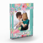 Aquamarines und Shabby Chic Floral Custom Foto (Links)