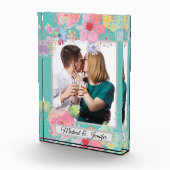 Aquamarines und Shabby Chic Floral Custom Foto (Rechts)