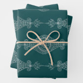 Aquamarines und silberes Abstraktes Boho-Muster Geschenkpapier Set (Beispiel)