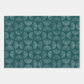 Aquamarines und silberes Art-Déco-Lüftermuster Geschenkpapier Set (Vorderseite)