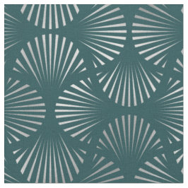 Aquamarines und silberes Art-Déco-Lüftermuster Stoff